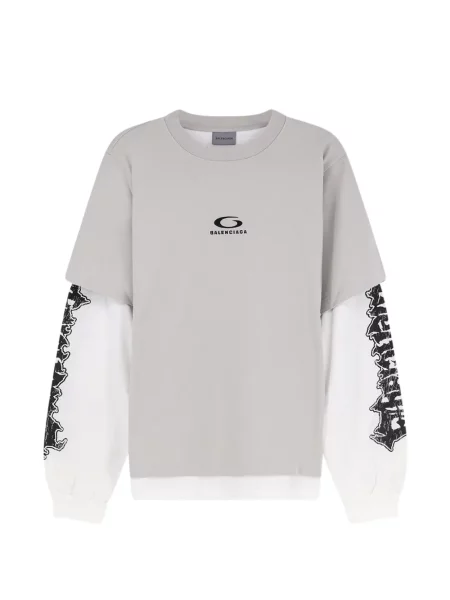 Tricou Balenciaga cu autograf gri