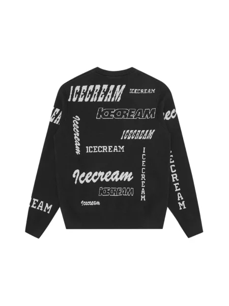 Dzianinowa bluza nierozpinana Icecream z logo czarna