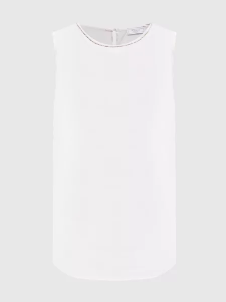 Топ із шовку з ланцюжком моніль Peserico білий