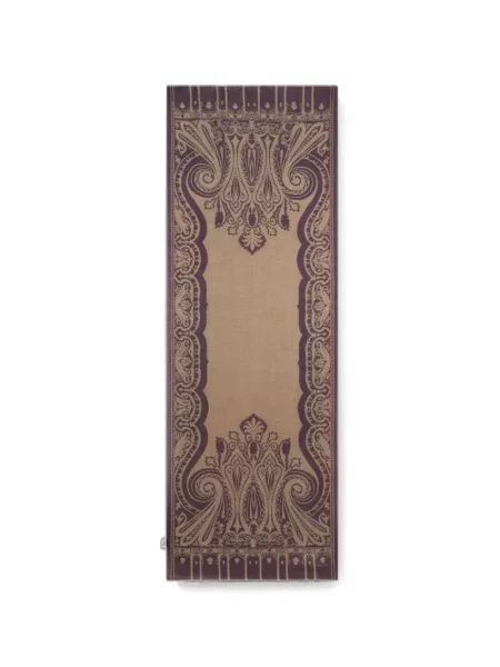 Fular Etro de lână cu imagine cu model pepito violet