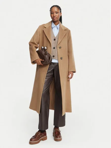 Weekend Max Mara Вълнено палто Bronte Светлокафяв