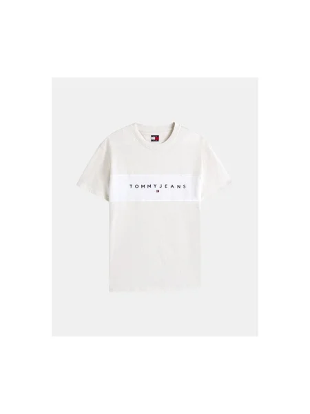 Tommy Jeans Tričko svetlobéžová / námornícka modrá červená