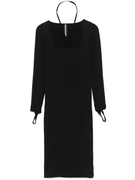Rochie midi Andreadamo din jerseu până la genunchi de costum negru