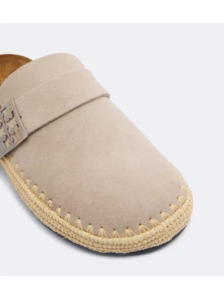 Saboți Tory Burch din piele de căprioară bej