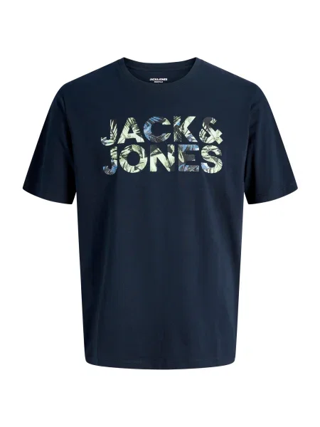 JACK & JONES Tricou JJEJEFF albastru noapte verde pastel gri