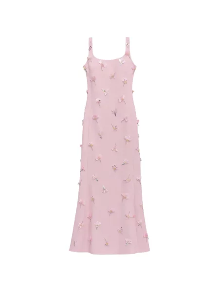 Rochie Simkhai cu model floral cu aplicații roz