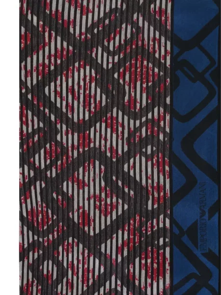 Fular Emporio Armani cu imprimeu abstract gri
