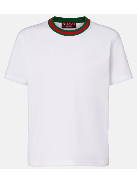 Tricou Gucci din jerseu alb