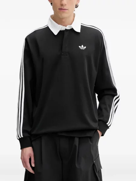Pantaloni Adidas cu dungi alergare negru