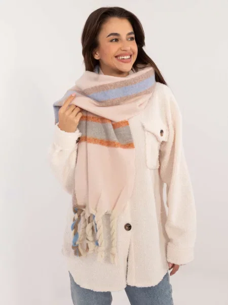 Fular Fashionhunters cu franjuri roz