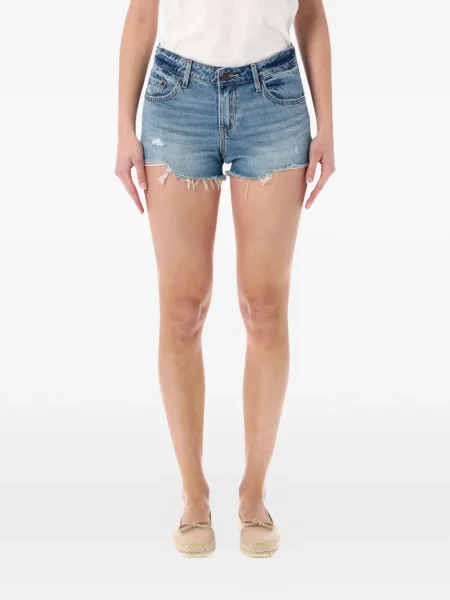 Kožené džínové šortky Levi's s oděrkami modré