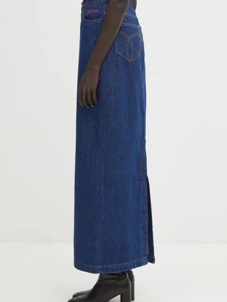Джинсова спідниця Fiorucci Open Front Embroidered Maxi Denim