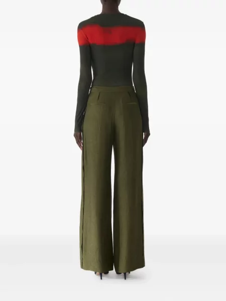 Pantaloni Jason Wu Collection din satin verde