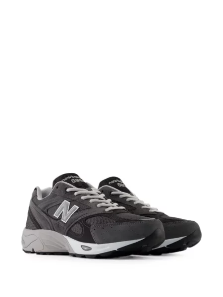 Pantaloni New Balance cu imagine din material terry cu model leopard gri