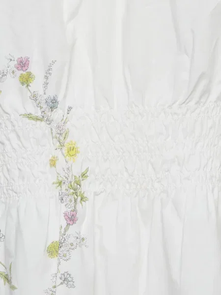 Top Ganni cu model floral cu imagine alb