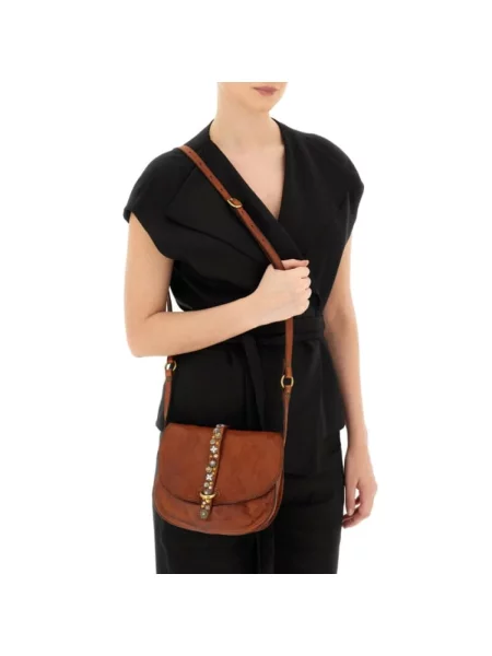 Torebka crossbody Campomaggi skórzana bez podszewki brązowa