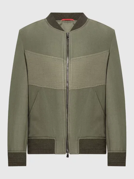 Шерстяной бомбер Isaia зеленый
