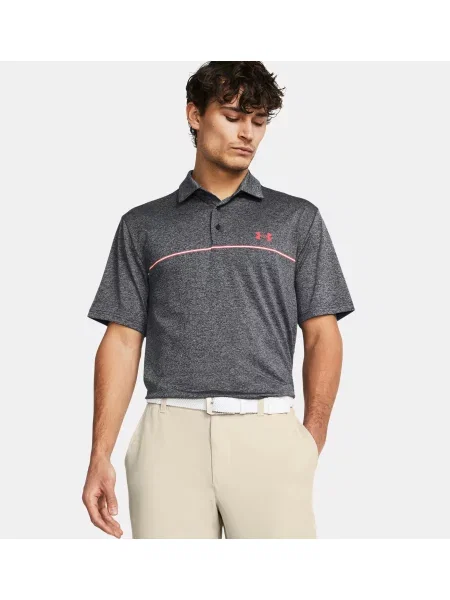 Polo Under Armour cu dungi gri