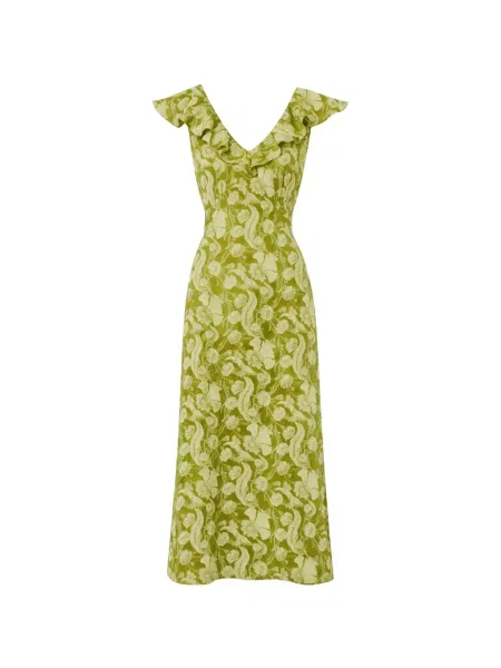 Rochie Temperley London cu model floral cu imagine verde
