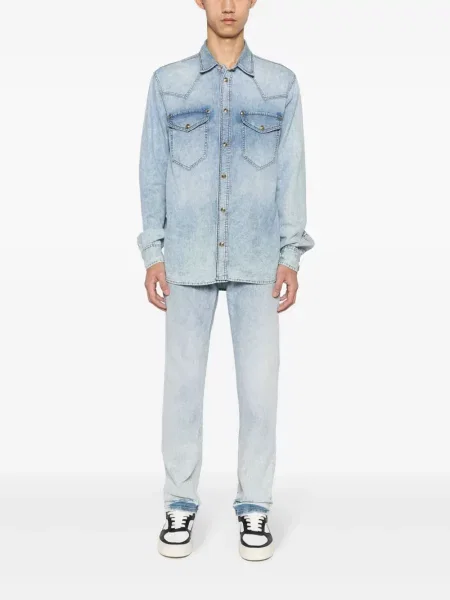 Tiesūs džinsai Versace Jeans Couture mėlyna