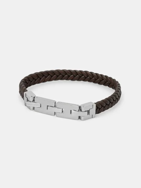 Narukvica Trussardi T-LEATHER za muškarce smeđa