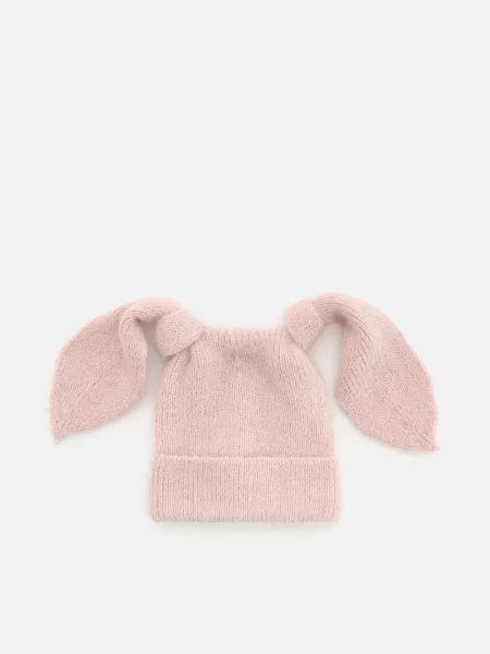 Reserved Čiapka beanie s uškami pastelová ružová