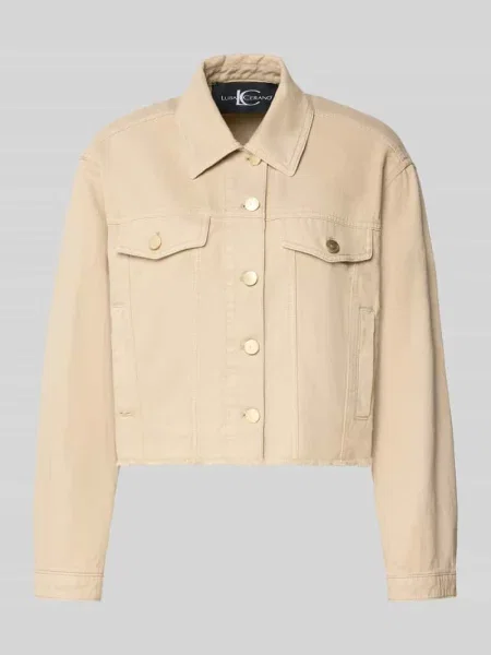 Kurtka jeansowa z na piersi i frędzlami Luisa Cerano