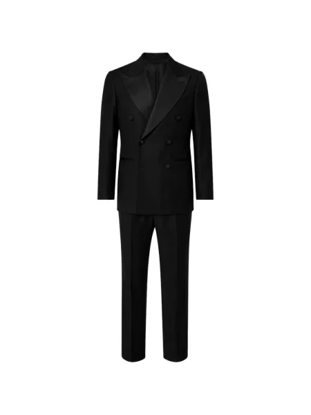 Costum Franzese Collection din satin cu rever negru