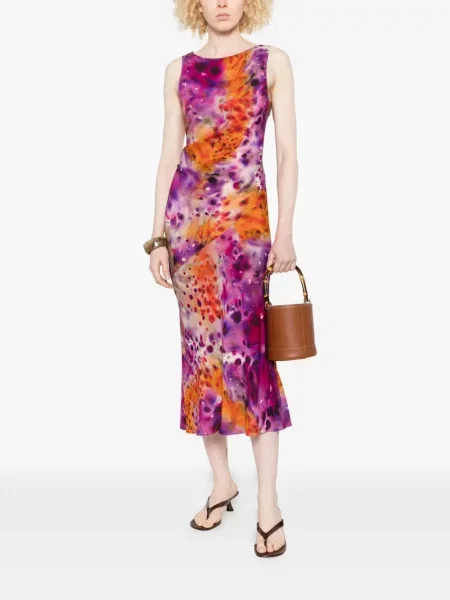 Rochie midi Patrizia Pepe cu imagine roz