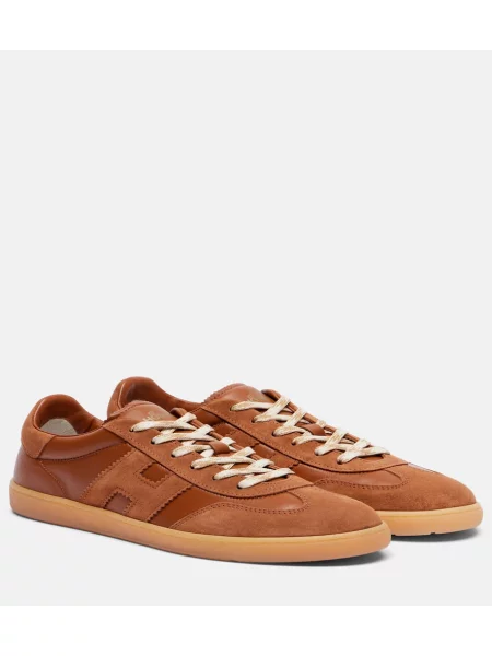Sneakerși Hogan din piele de căprioară maro