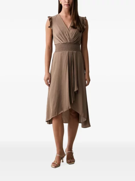 Rochie midi Morgan cu volane maro