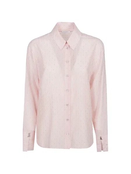 Koszula Patrizia Pepe w paski różowa
