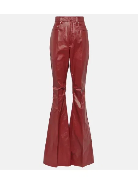 Kavbojke z visokim pasom Rick Owens z visokim pasom rdeča