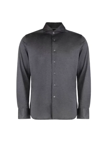 Koszula Canali z długim rękawem szara