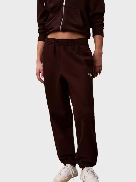 Махрові спортивні штани Calvin Klein Jeans коричневі