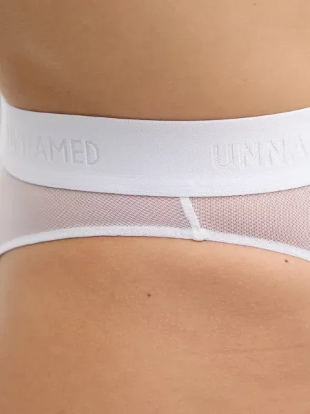 Stringai Zhilyova aukštu liemeniu balta