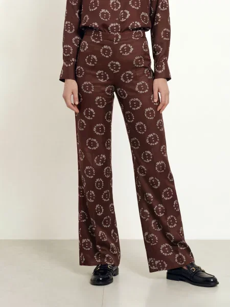 Sandro Spodnie Bootcut braun białe
