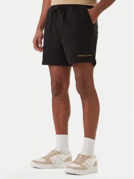 Tommy Jeans Sportiniai šortai Contrast Linear juoda