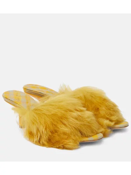 Usnjene mules Burberry rumena