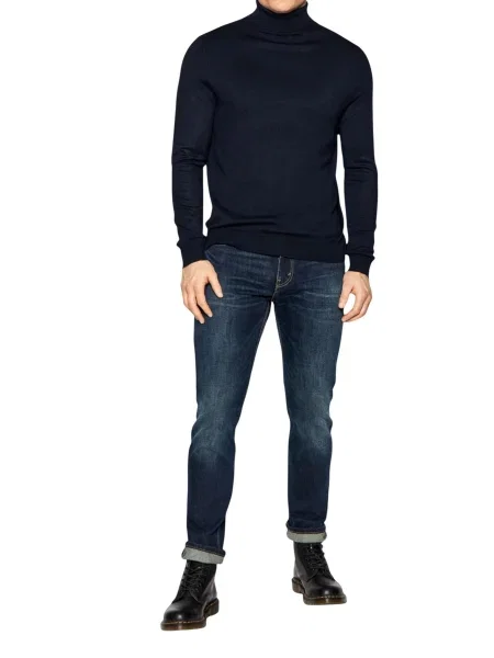 Jeansy o kroju slim fit z mieszanki bawełny model Levi's granatowe