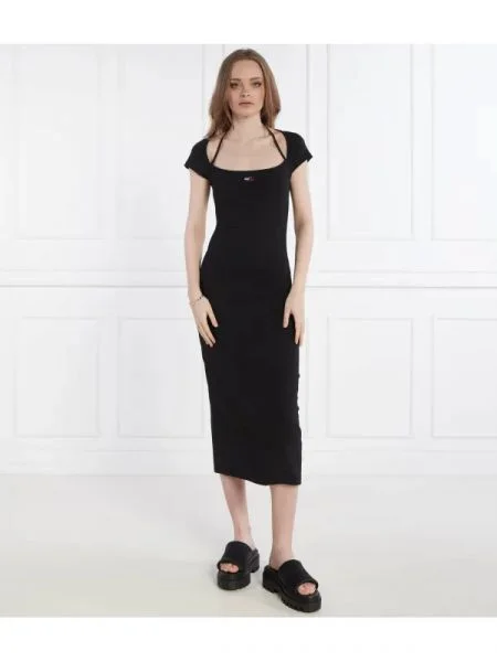 Tommy Jeans Rochie BADGE negru