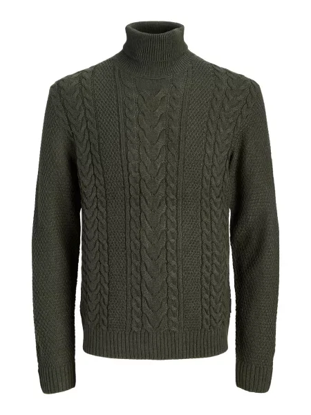 JACK & JONES Svetr JJJAMES tmavě zelená