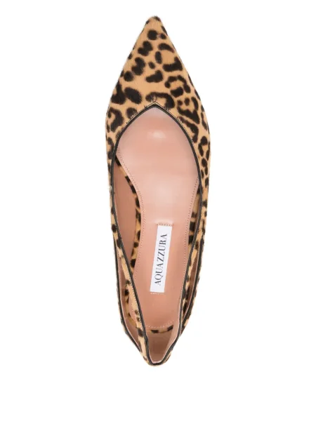 Balerini Aquazzura cu imagine cu model leopard maro