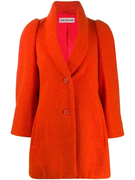 Kabát Issey Miyake Pre-owned oranžový