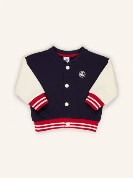 Petit Bateau Univerzitní Bunda tmavě modrá / režná červená