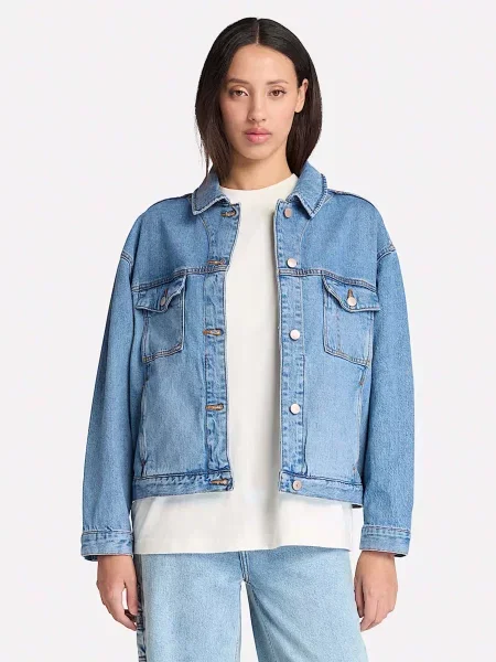 Джинсова куртка Timberland ліоцел/бавовна синій