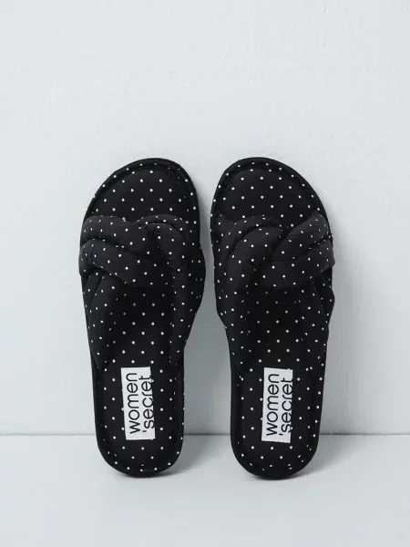 Women'secret papuče za žene TC DOTS SLPRS BLACK crna