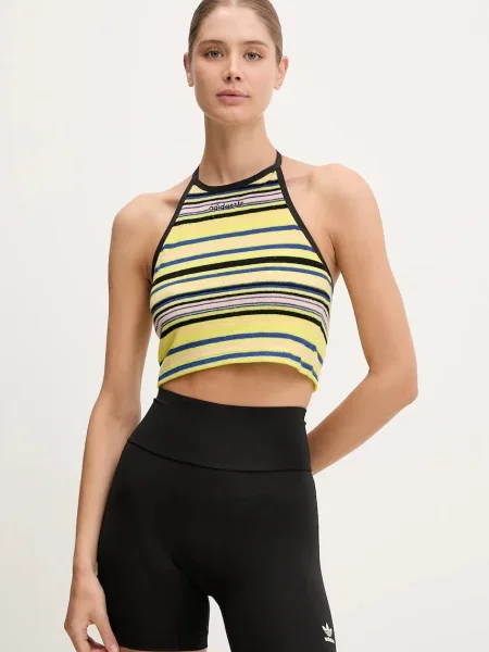 Top adidas Originals Towel S Halter rumena