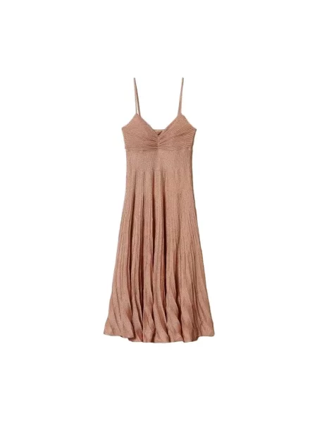 Sukienka midi Twinset do kolan brązowa