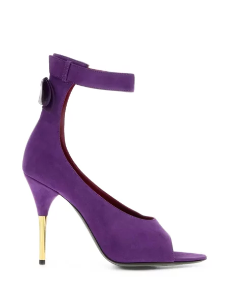 Pantofi cu toc Valentino Garavani din piele de căprioară violet